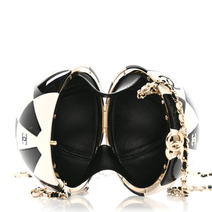 Chanel Resin Enamel CC Round Minaudiere Clutch Black White 5 of 8