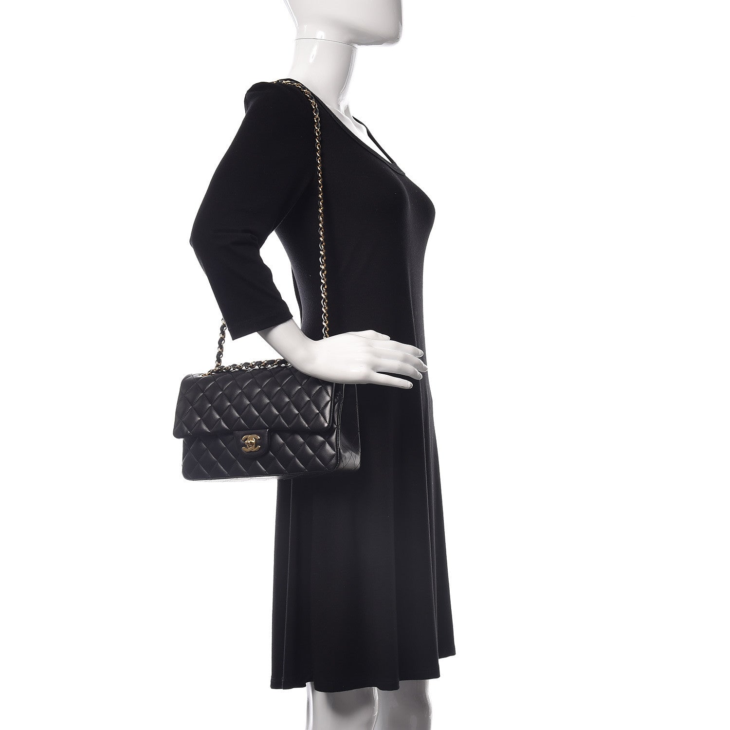 Chanel Lambskin Quilted Medium Double Flap Black 2 of 11