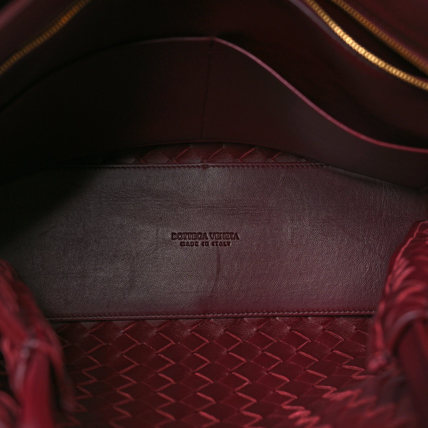 Nappa Intrecciato Small Andiamo Shoulder Bag Barolo