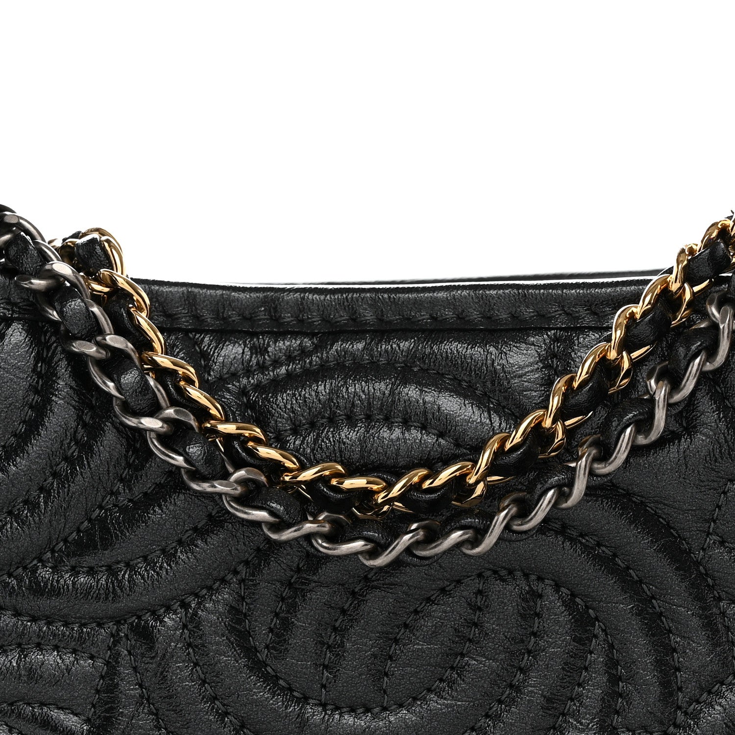 Chanel Aged Calfskin CC Quilted Small Gabrielle Hobo Black 8 of 12