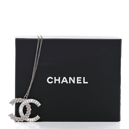 Chanel Baguette Crystal CC Necklace Silver 7 of 7