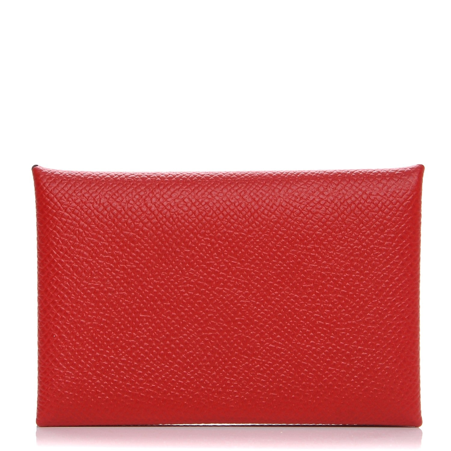 Hermes Epsom Calvi Card Case Rouge Casaque 1 of 9
