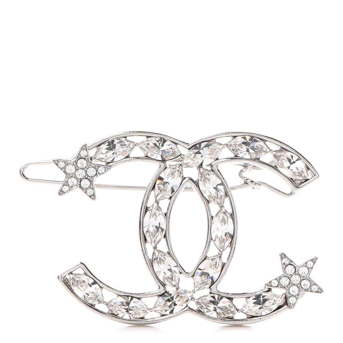 Crystal Starfall CC Hair Clip Silver