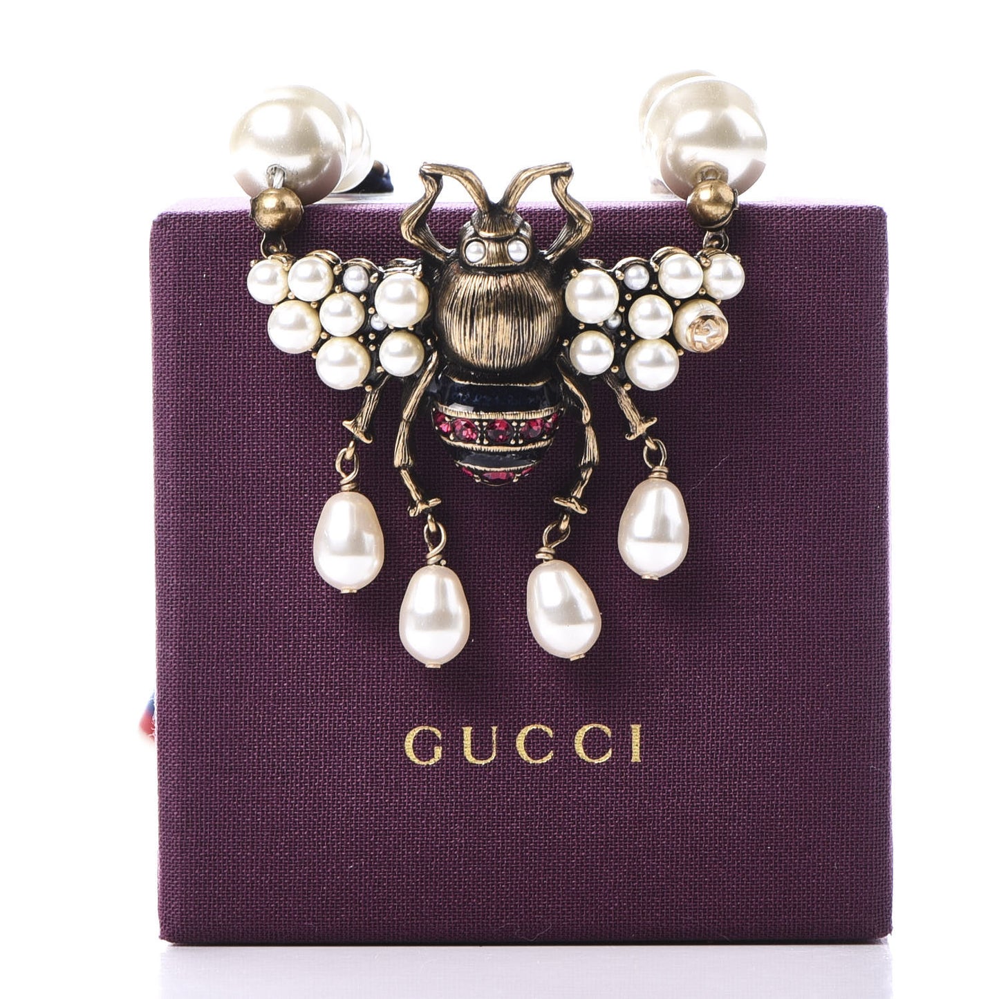 Crystal Pearl GG Sylvie Bee Necklace