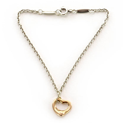 Tiffany Sterling Silver 18K Rose Gold Elsa Peretti Open Heart Charm Bracelet 1 of 4