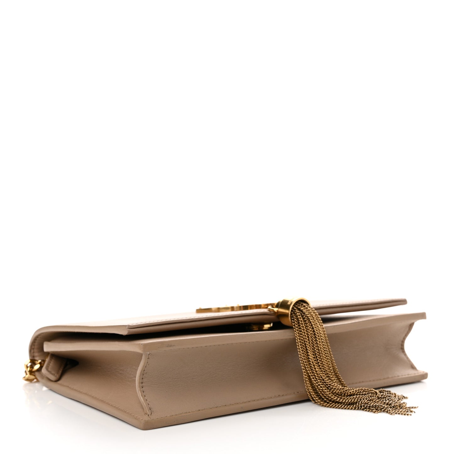 Smooth Calfskin Classic Monogram Kate Tassel Chain Wallet Nude Powder