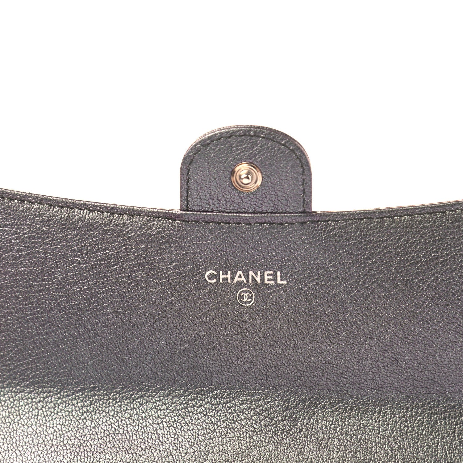 Chanel Iridescent Goatskin Quilted Large Flap Wallet Purple 6 of 8