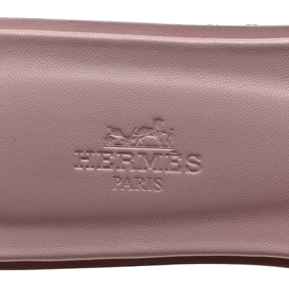Hermes Box Calfskin Oran Sandals 37 Rose Cancan 6 of 9