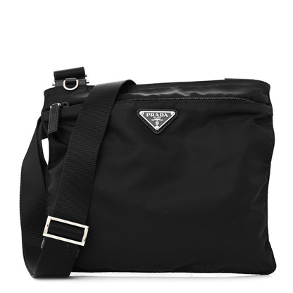 Prada Nylon Vela Flat Messenger Bag Black 1 of 11