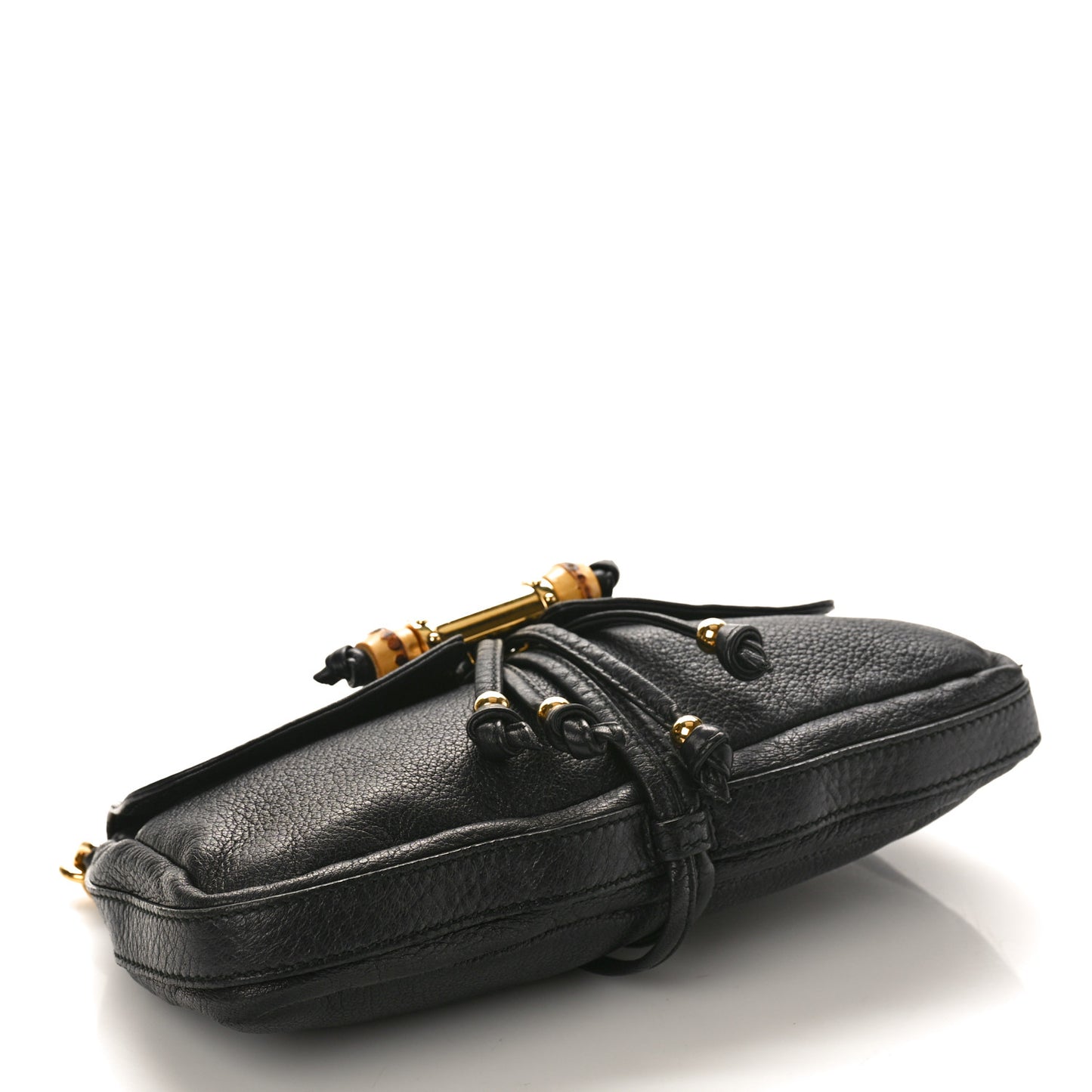 Calfskin Bamboo Croisette Evening Bag Black