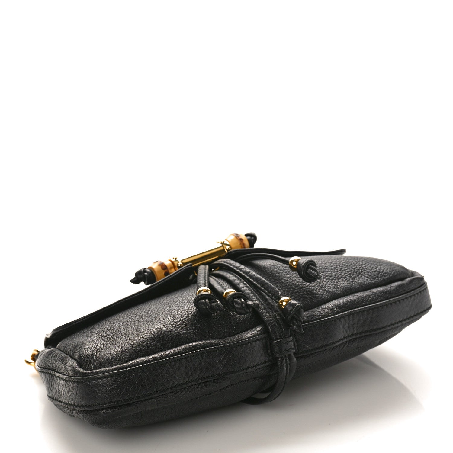 Gucci Calfskin Bamboo Croisette Evening Bag Black 4 of 10