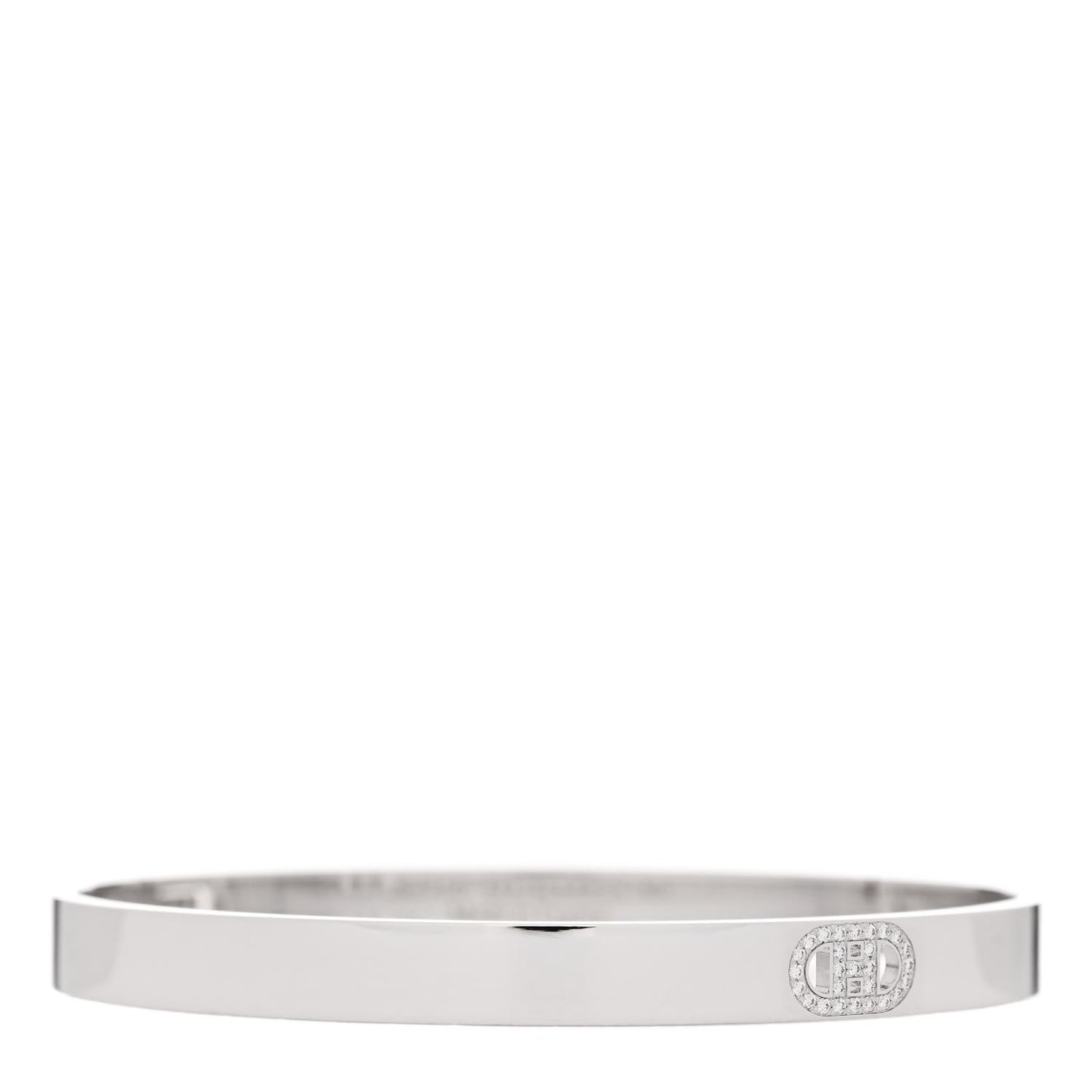 18K White Gold Diamond PM H D'Ancre Bracelet XS