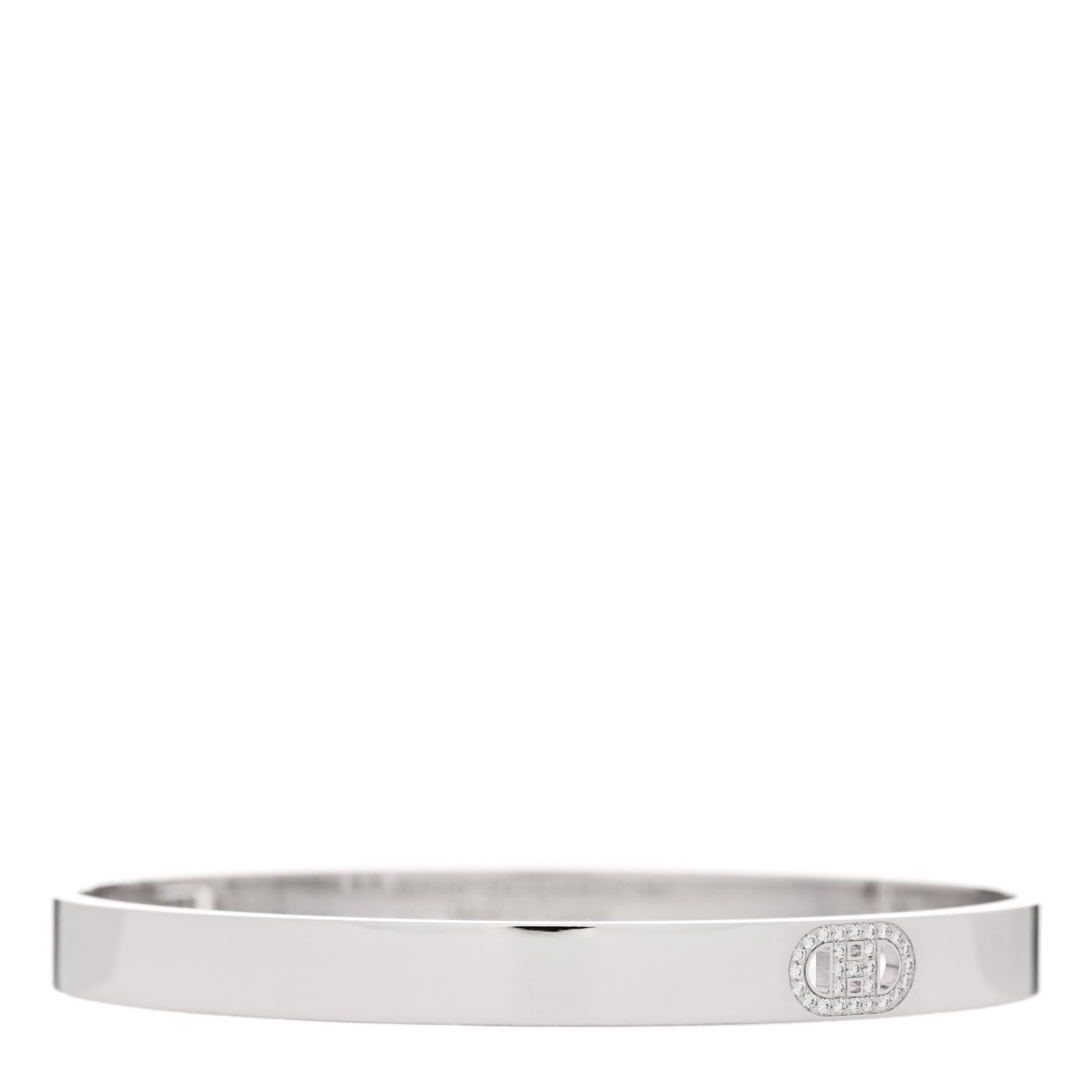 Hermes 18K White Gold Diamond PM H D'Ancre Bracelet XS 1 of 3