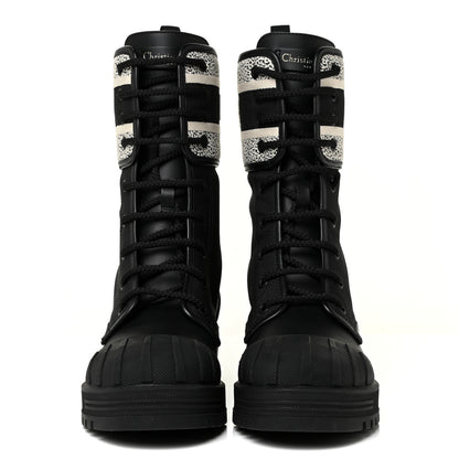 Christian Dior Calfskin Technical Fabric D-Major Ankle Boots 37 Black White 2 of 12
