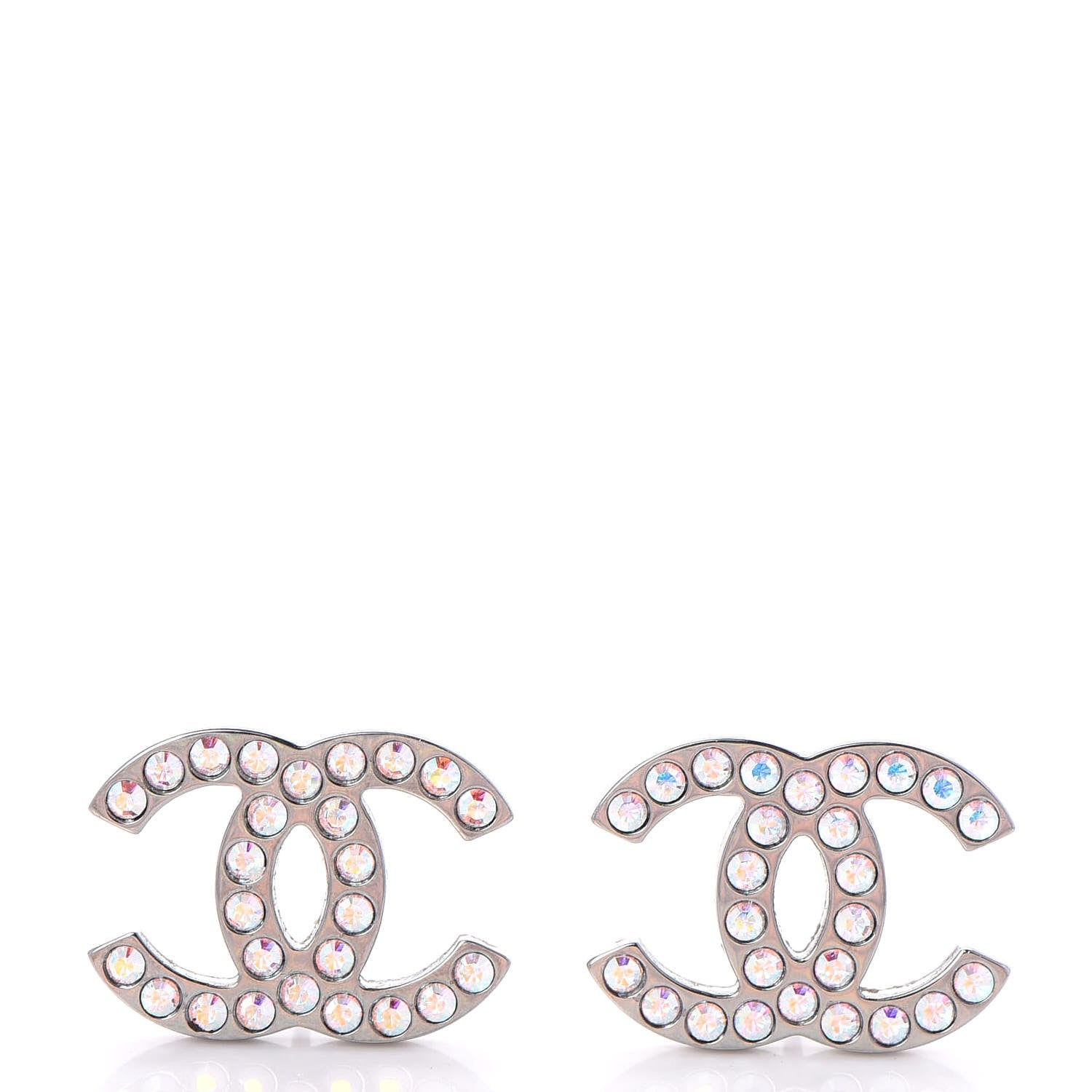 Chanel Iridescent Crystal CC Earrings Multicolor 1 of 5