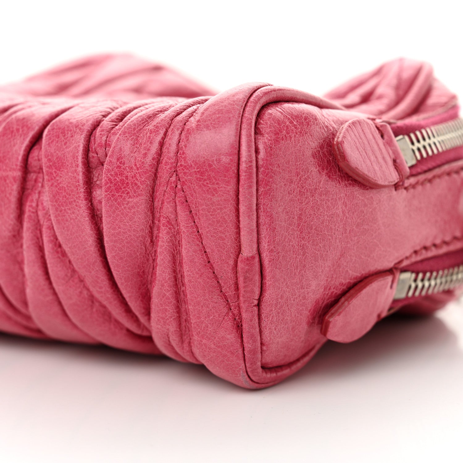 Miu Miu Vitello Lux Matelasse Double Zip Chain Mini Crossbody Bag Peonia 10 of 10