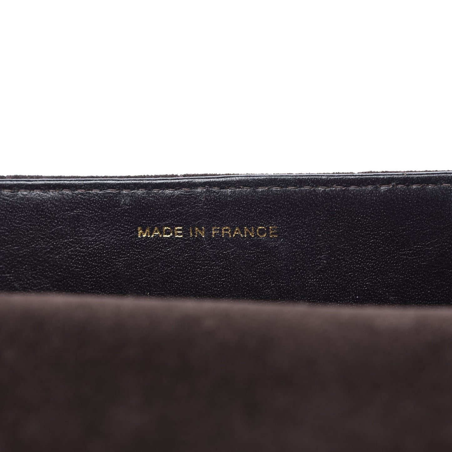 Suede Quilted Flap Bag Brown