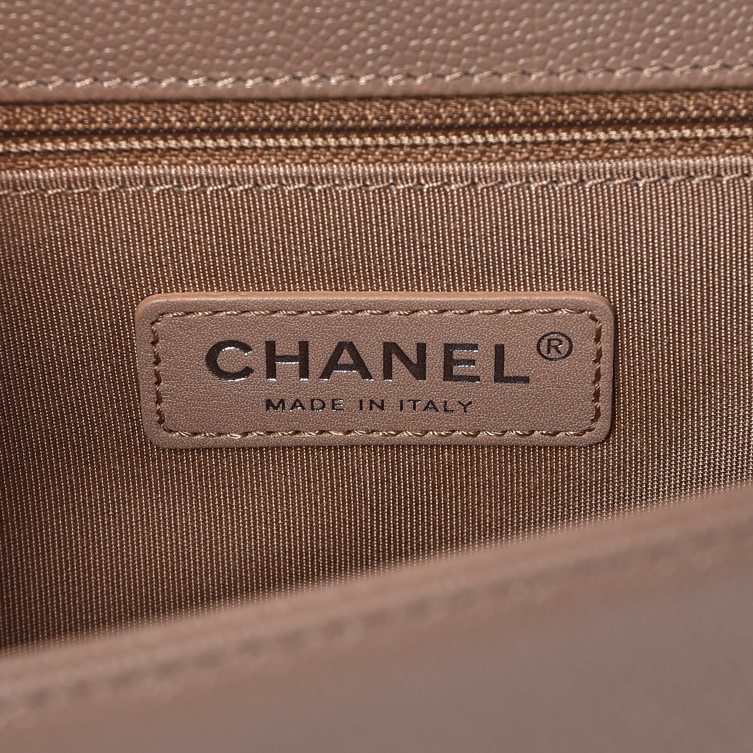Chanel Caviar Chevron New Medium Boy Flap Dark Beige 6 of 8