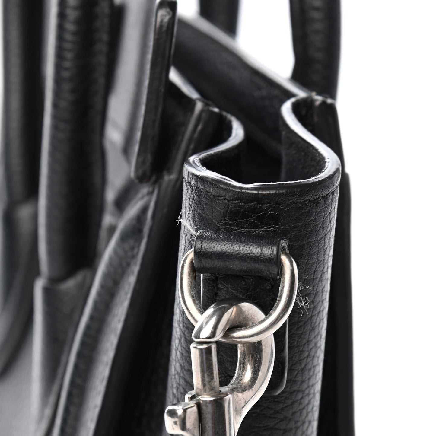 Drummed Calfskin Nano Luggage Black