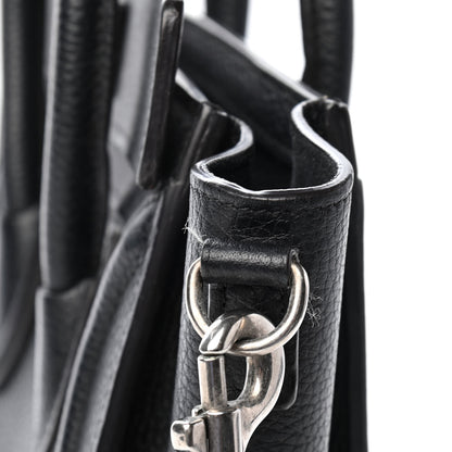 Celine Drummed Calfskin Nano Luggage Black 12 of 13