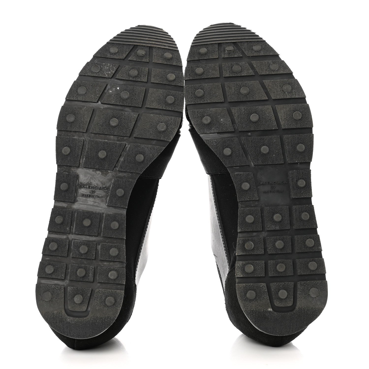 Balenciaga Mesh Calfskin Neoprene Suede Womens Race Runner Sneakers 39 Black 5 of 8