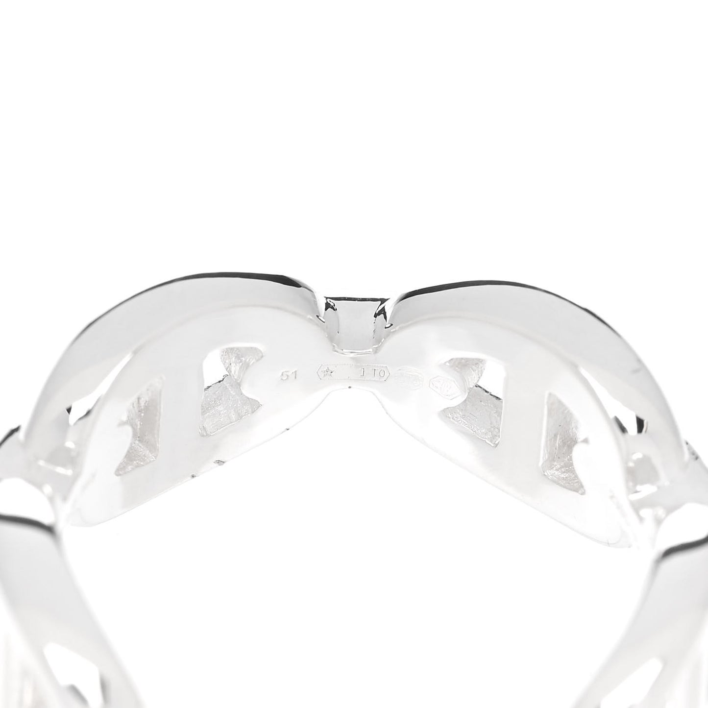 Sterling Silver PM Chaine d'Ancre Enchainee Band Ring 51 5.75