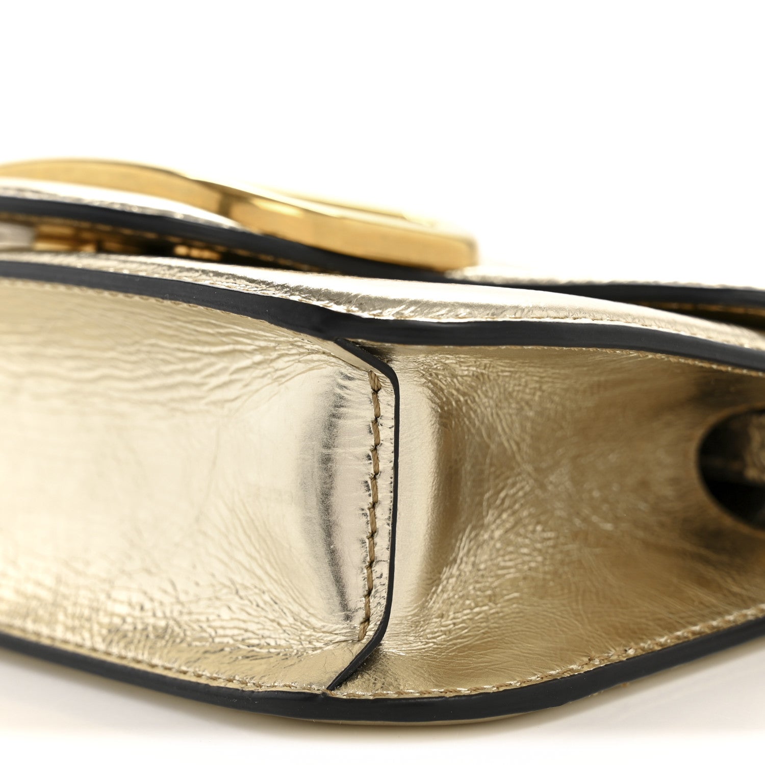 Valentino Garavani Metallic Crackle Effect Calfskin Vlogo Small Loco Shoulder Bag Platino 10 of 11