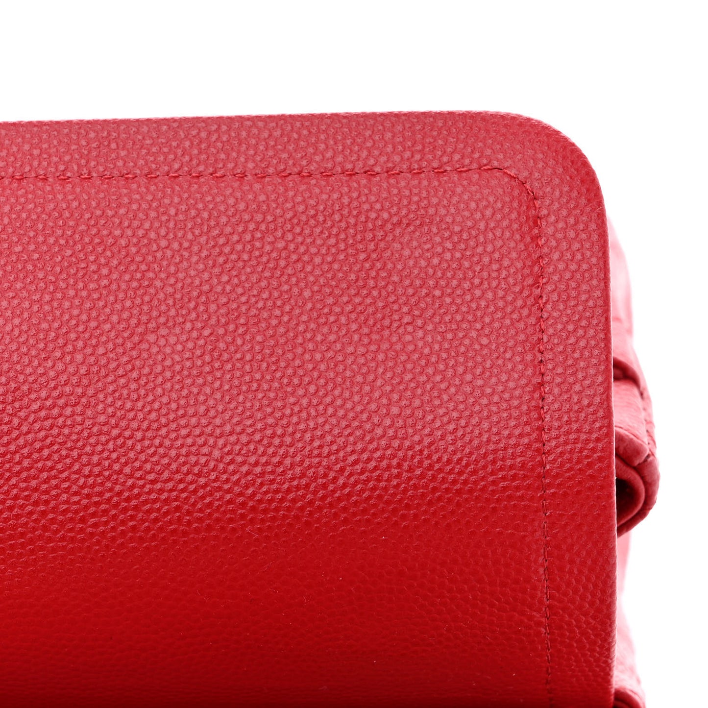 Caviar Quilted Small Double Flap Red