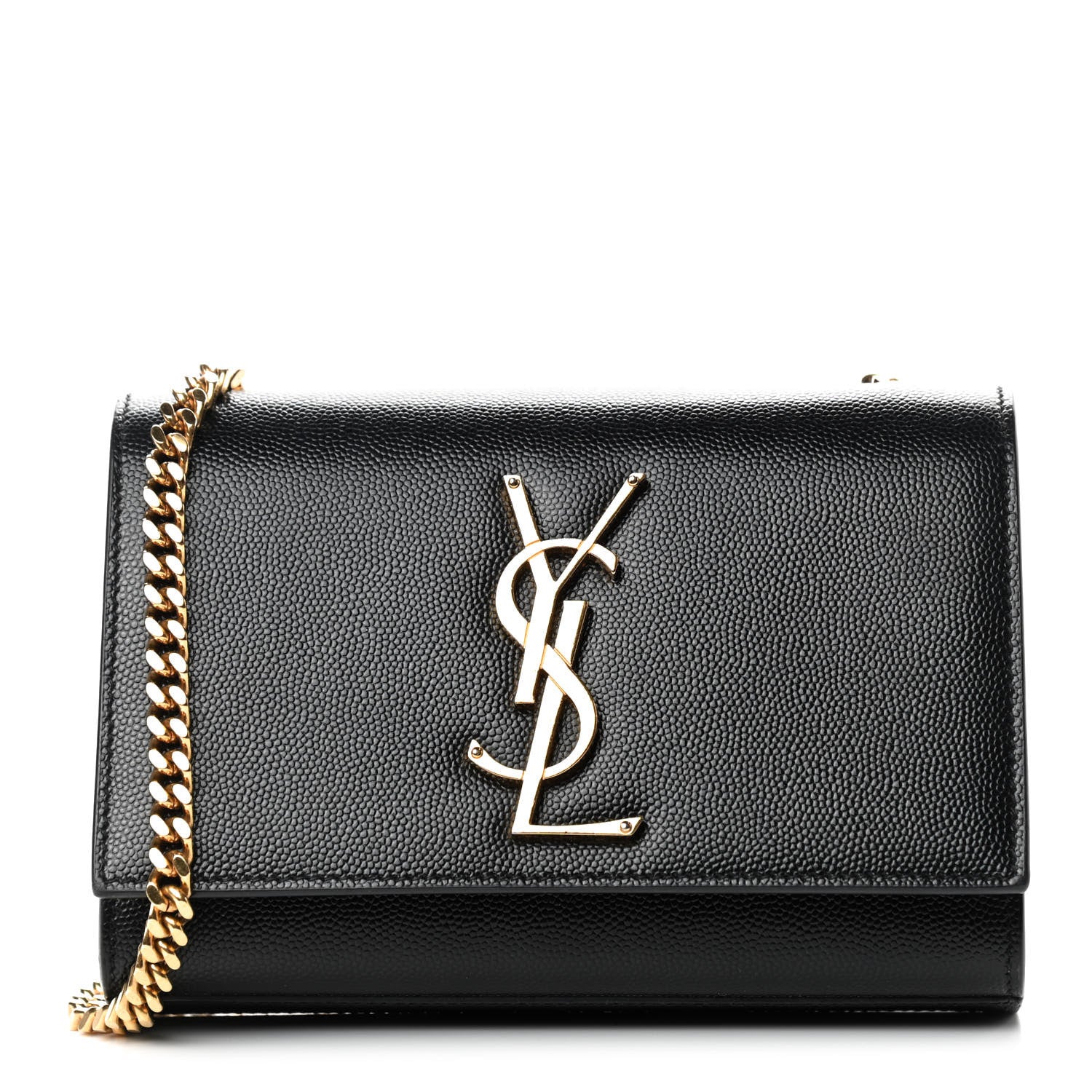 Saint Laurent Grain De Poudre Small Monogram Kate Satchel Black 1 of 10