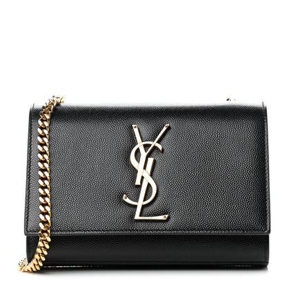 Saint Laurent Grain De Poudre Small Monogram Kate Satchel Black 1 of 10