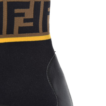 Fendi Jersey FF Mania Mens High Top Sock Sneakers 11 Black Tobacco Yema 7 of 8