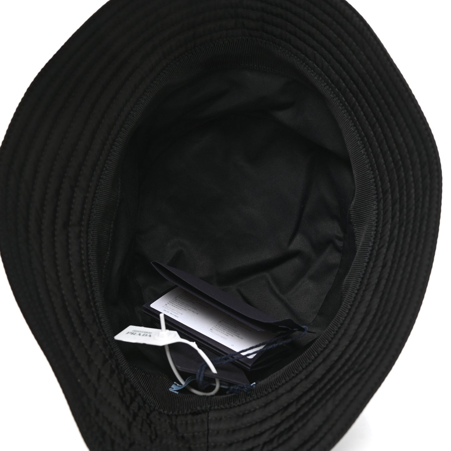Re-Nylon Metal Triangle Logo Womens Bucket Hat M Black