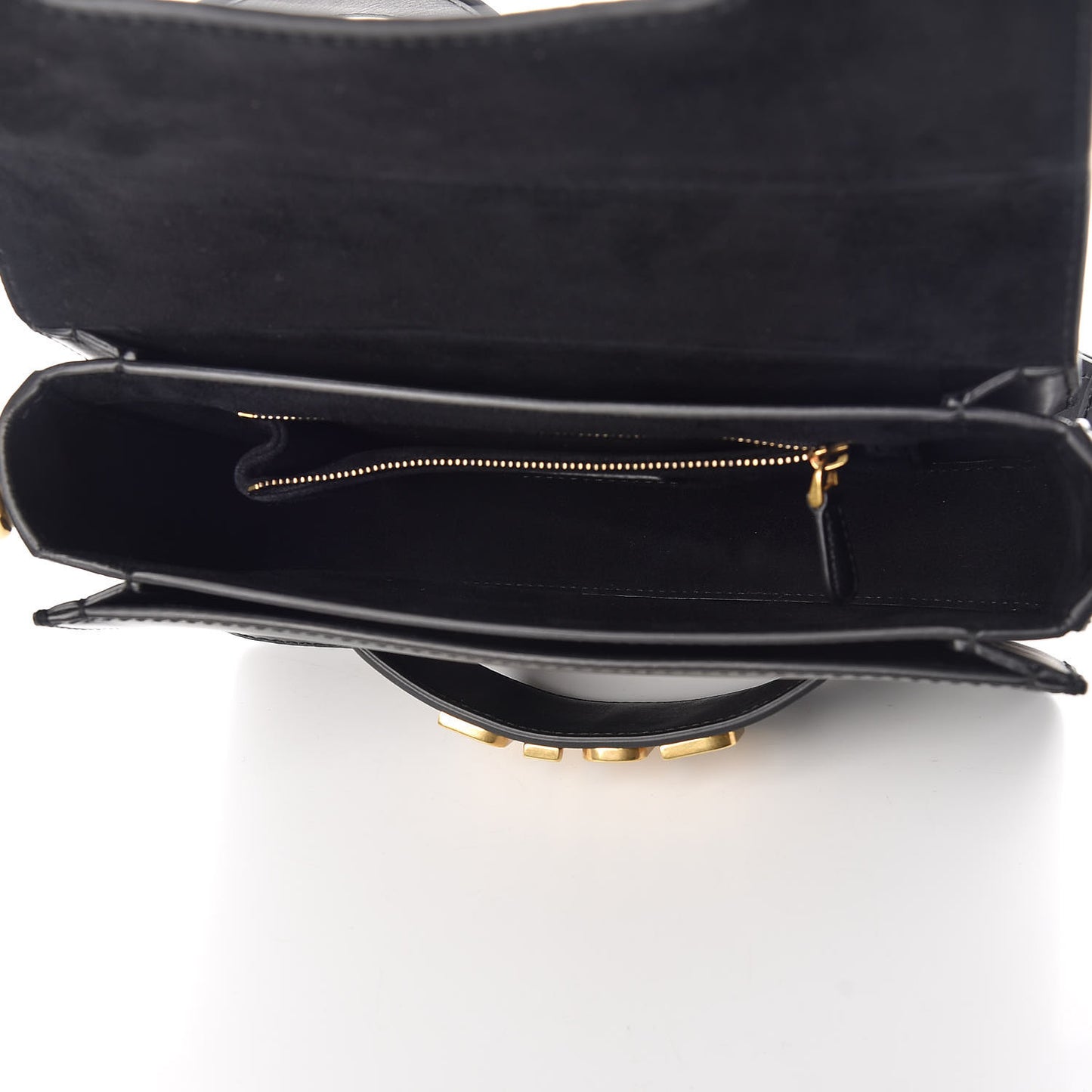 Calfskin Studded Floral Dio(r)evolution Flap Bag Black