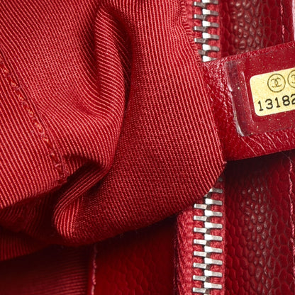 Chanel Caviar Quilted Grand Shopping Tote GST Red 7 of 11