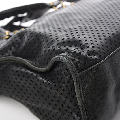 Balenciaga Agneau Laser Cut Cross Classic Gold Hardware City Black 12 of 17
