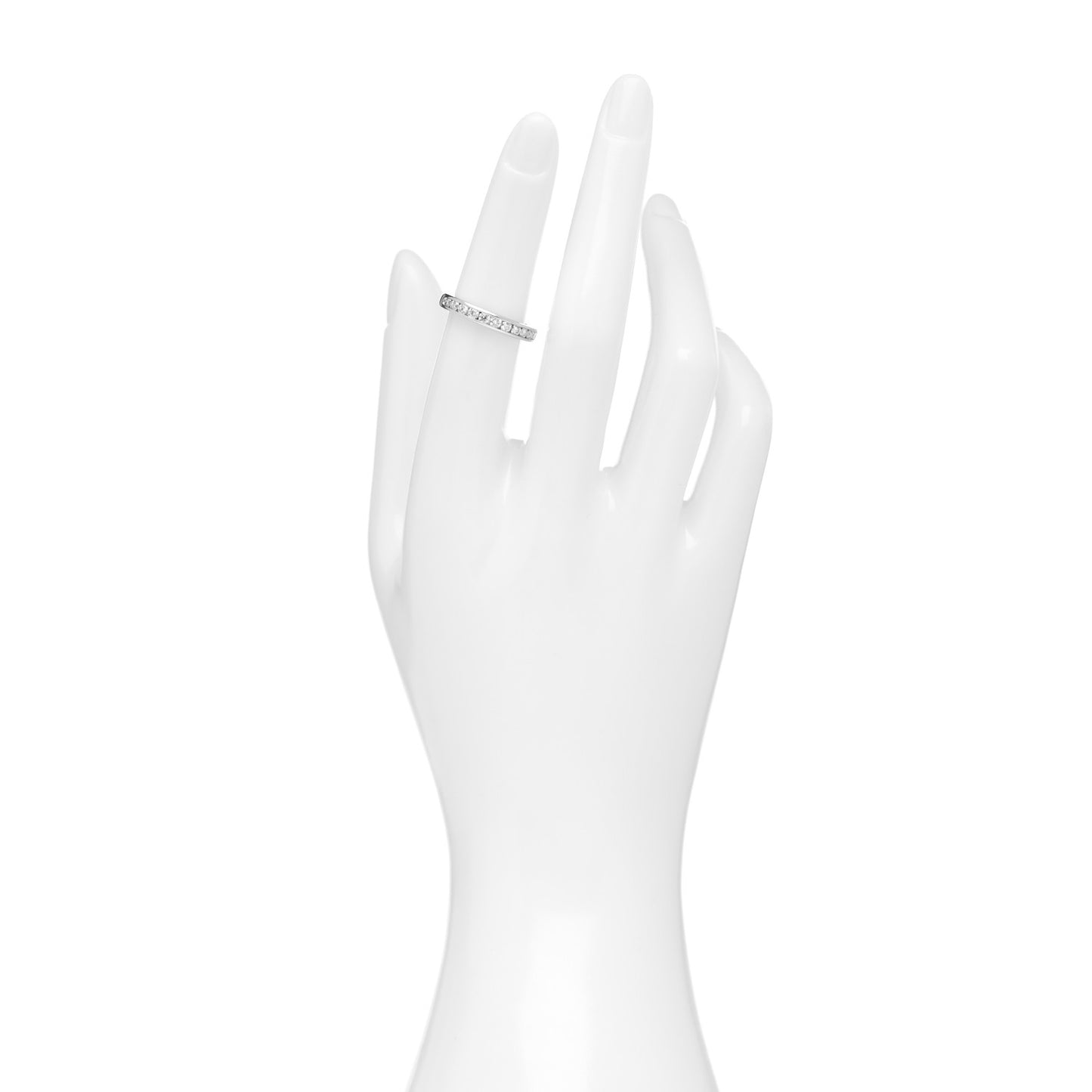 Platinum Diamond 3mm Half Circle Wedding Band Ring 50 5.5