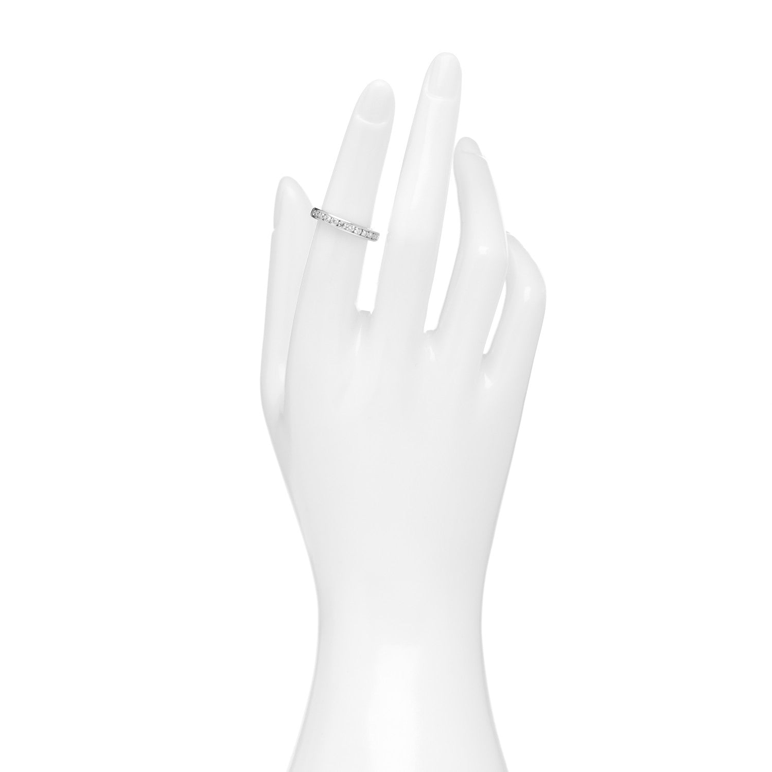 Tiffany Platinum Diamond 3mm Half Circle Wedding Band Ring 50 5.5 2 of 6