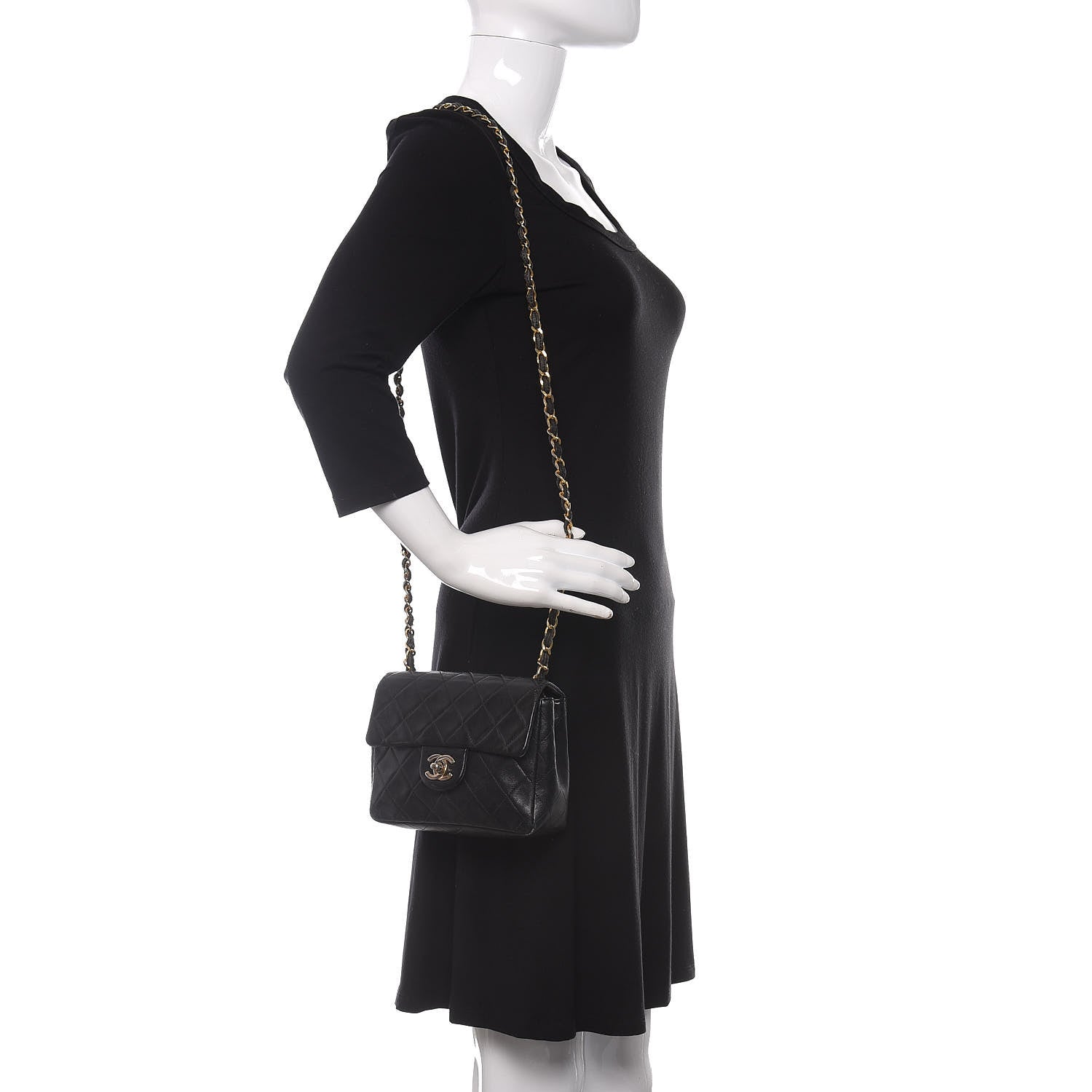 Chanel Lambskin Quilted Mini Square Flap Black 2 of 14