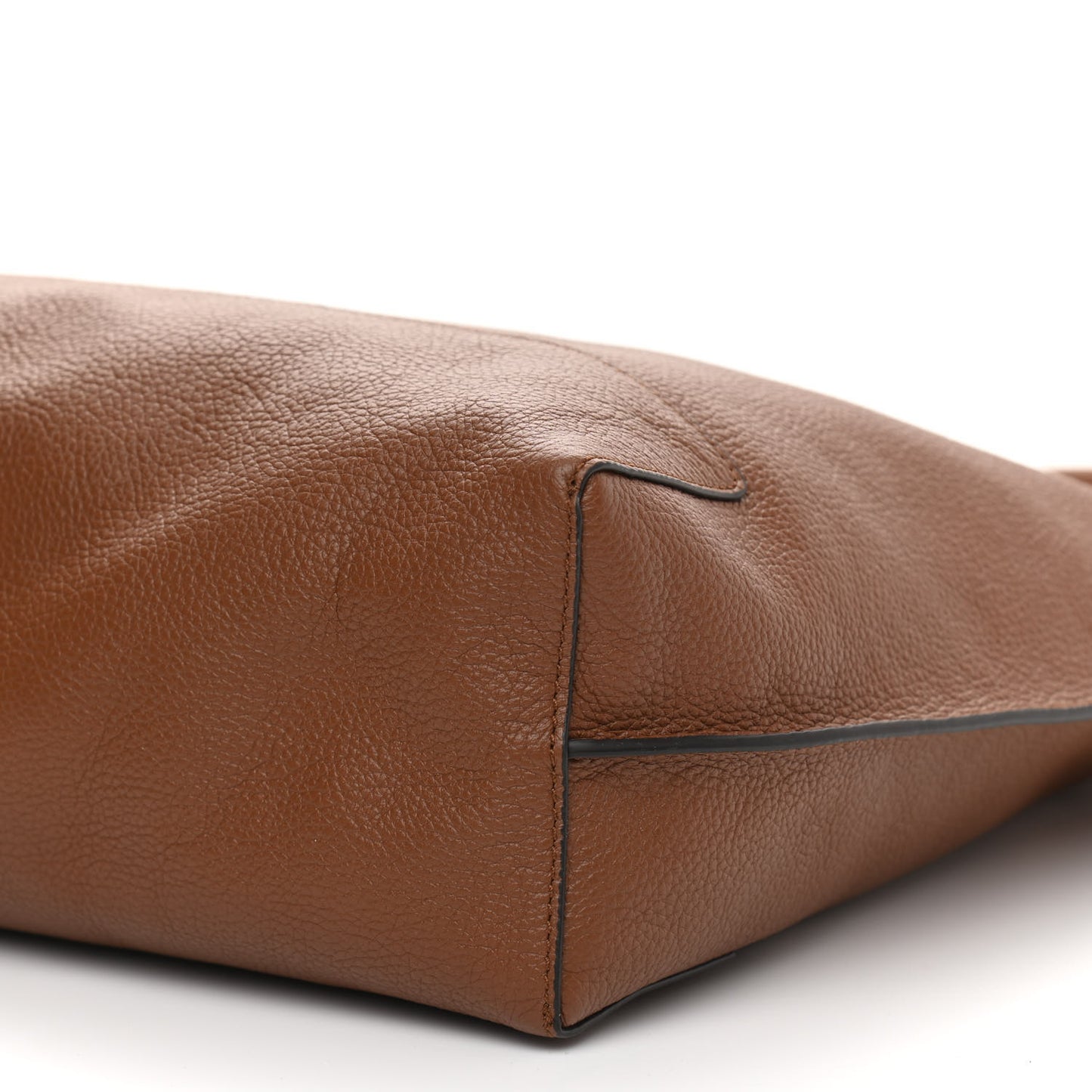 Classic Grain Calfskin Blossom Tote Oak