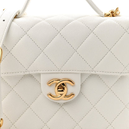 Chanel Caviar Quilted Handy Box Vanity Case White 8 of 10