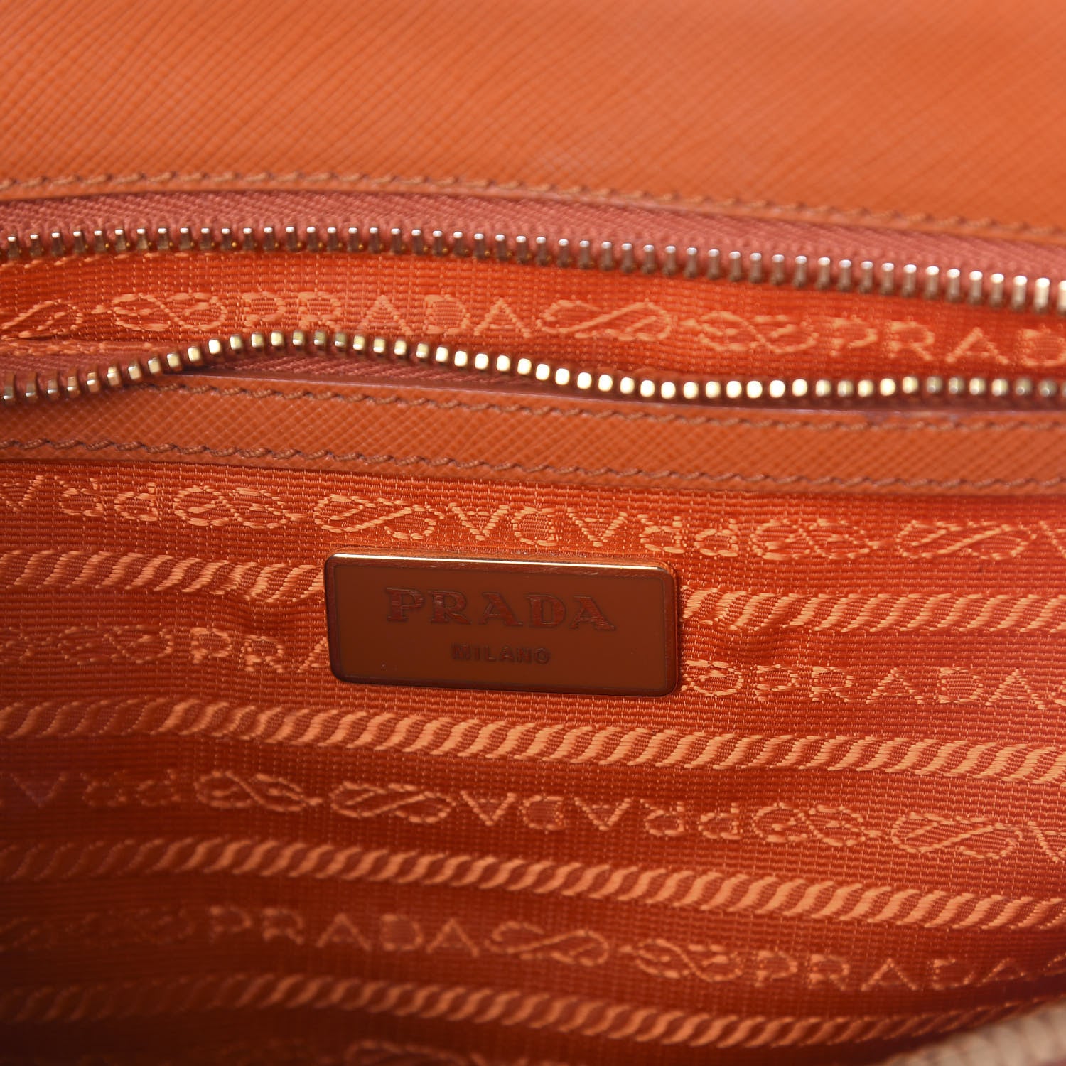 Prada Saffiano Small Galleria Double Zip Tote Papaya 7 of 10