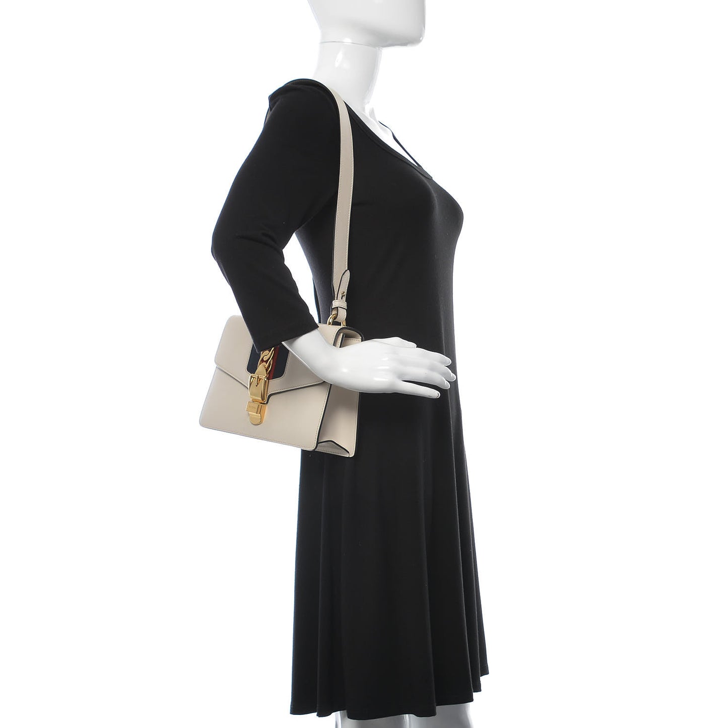 Calfskin Small Sylvie Shoulder Bag White
