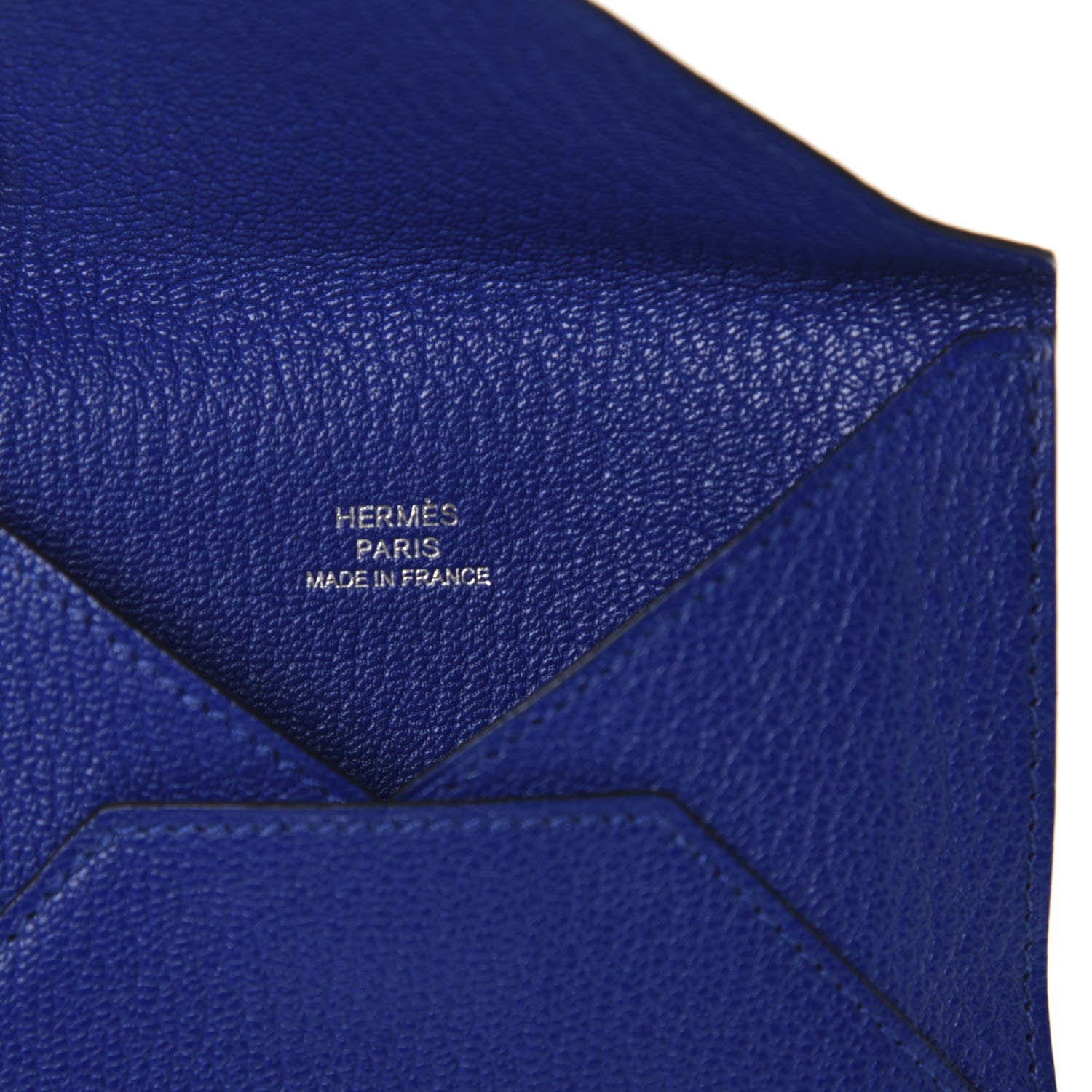 Hermes Chevre Mysore Envelope Wallet Bleu Electrique 6 of 8