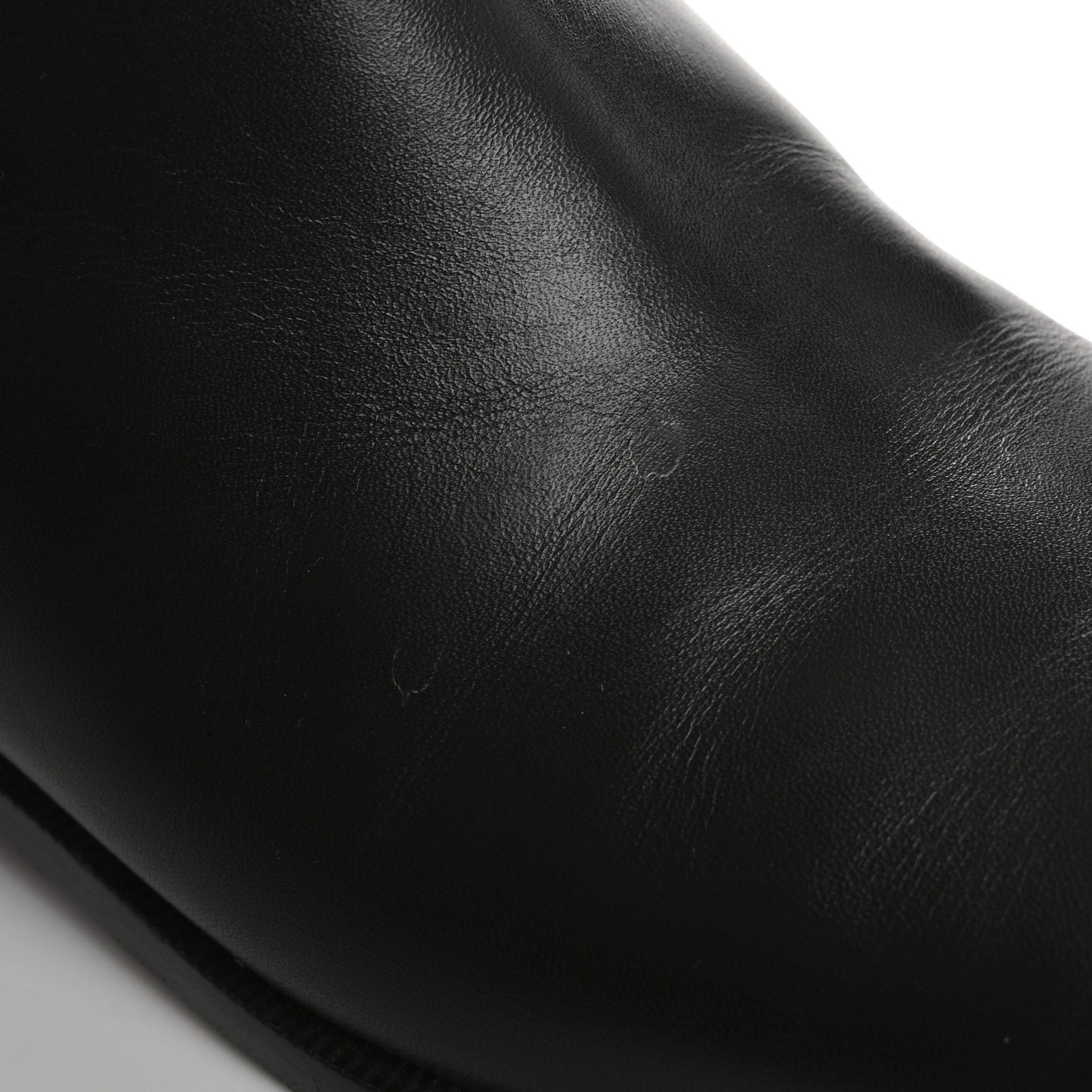 Calfskin Heritage Flat High Boots 37.5 Black