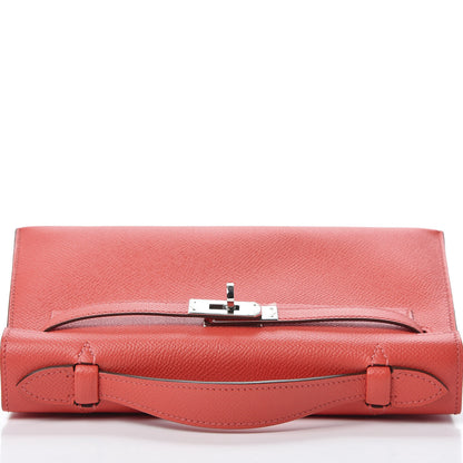 Hermes Epsom Kelly Pochette Clutch Rose Jaipur 10 of 29