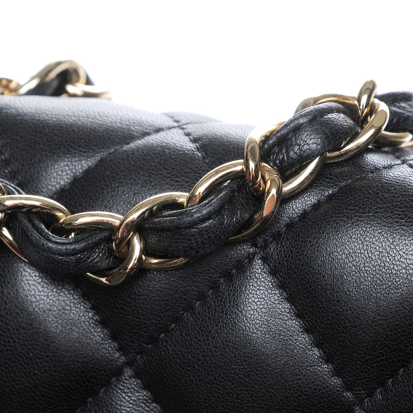 Lambskin Quilted Jumbo Single Flap Black