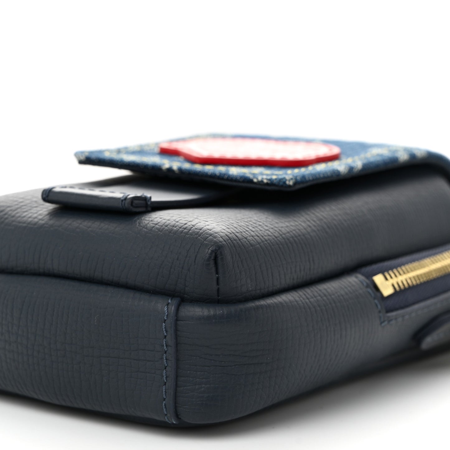 X NIGO Denim Monogram Flat Double Phone Pouch