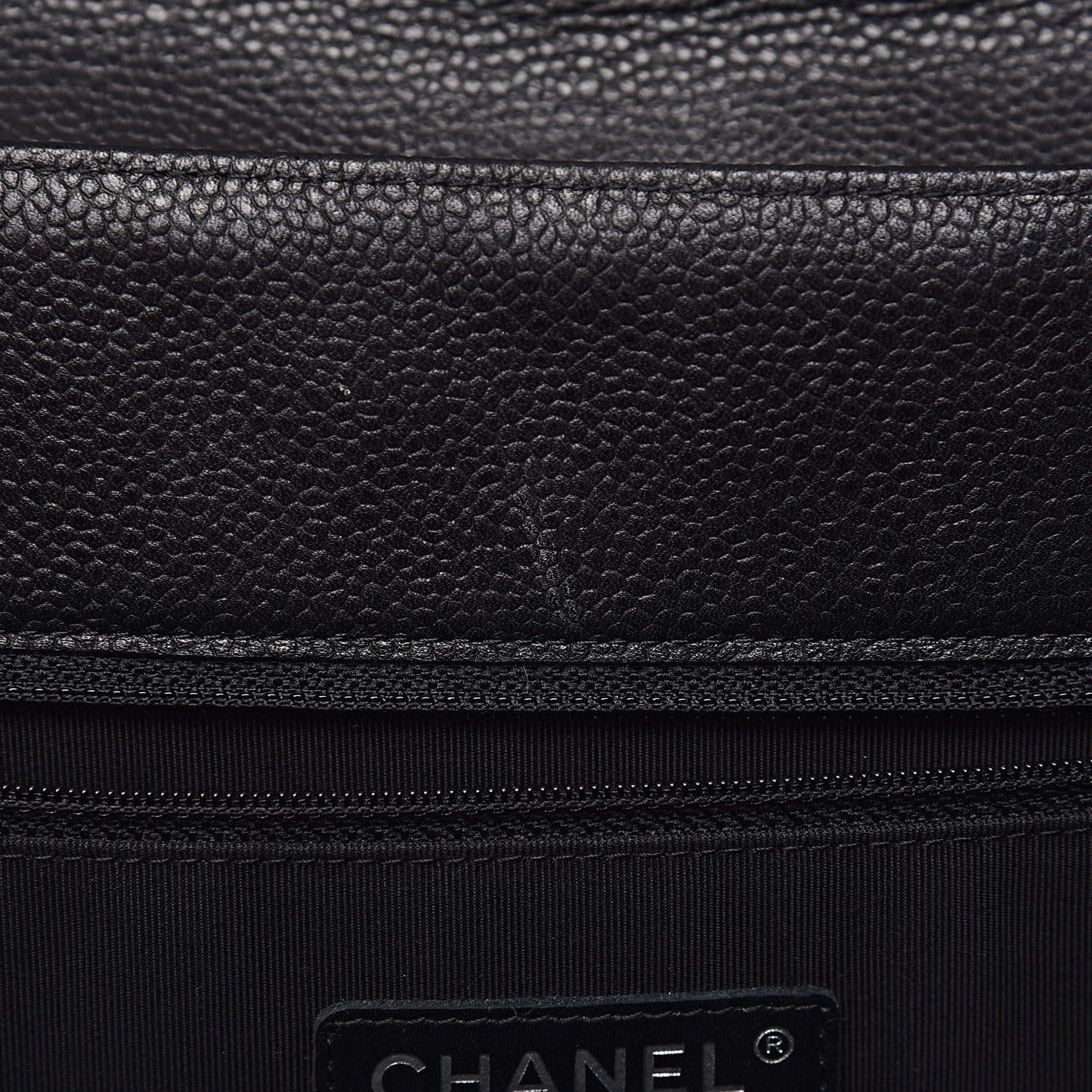 Caviar Quilted Flap Tote Black