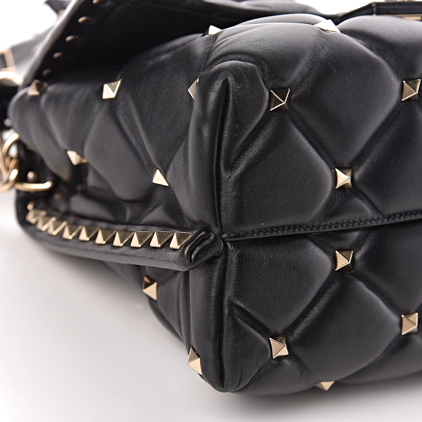 Lambskin VLTN Print Candystud Top Handle Bag Black