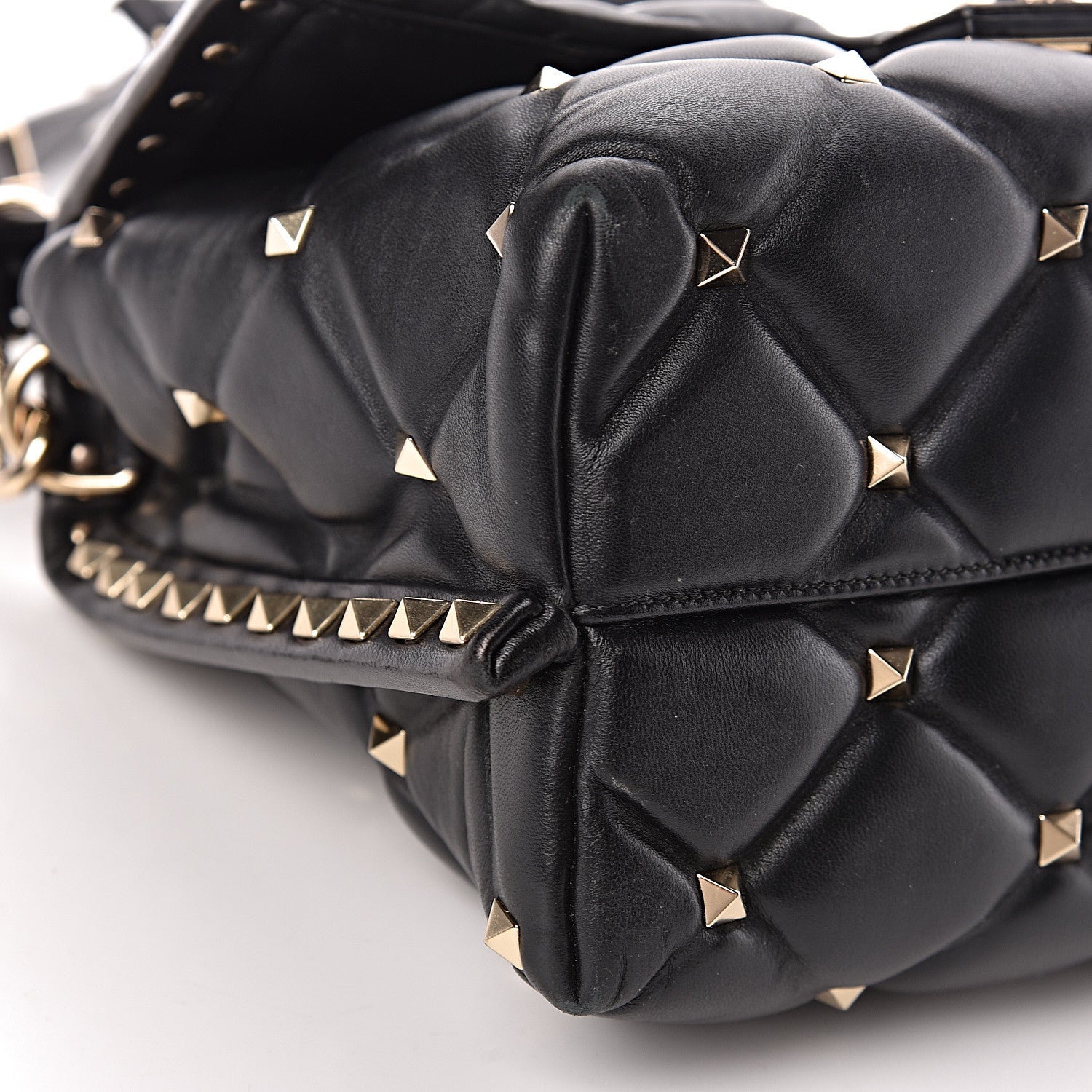 Valentino Garavani Lambskin VLTN Print Candystud Top Handle Bag Black 13 of 14